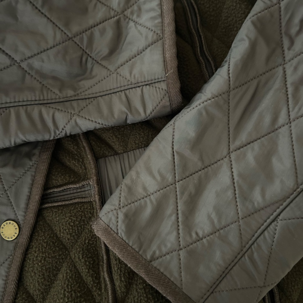 BROWN Barbour Cavalry Quilted polar fleece lined jacket - Picture 7 of 11